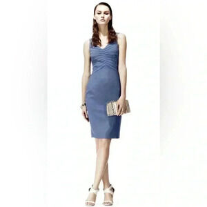NWOT reiss Womens v -neck sleeveless Body-con Blue Size 10